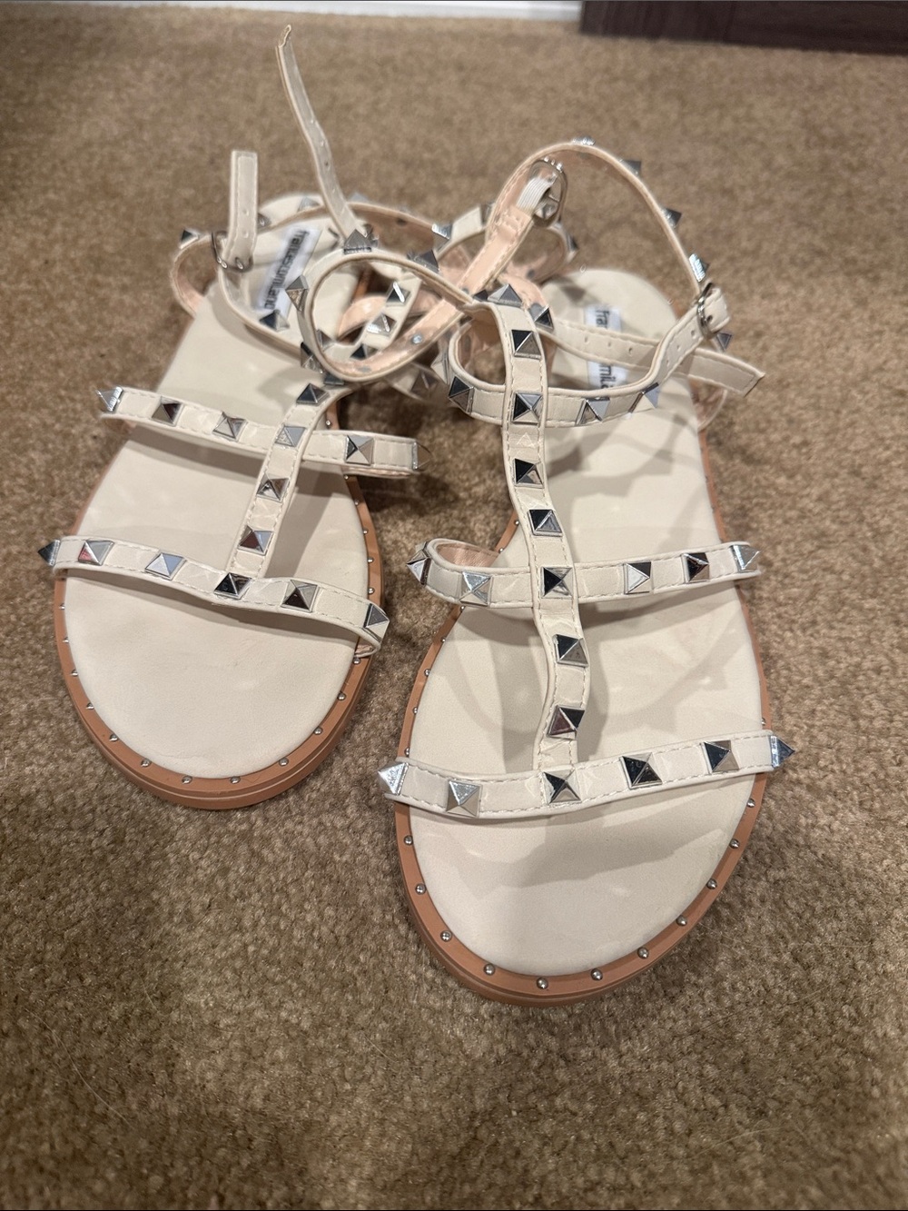 Francesca’s Cream Studded gladiator Sandals